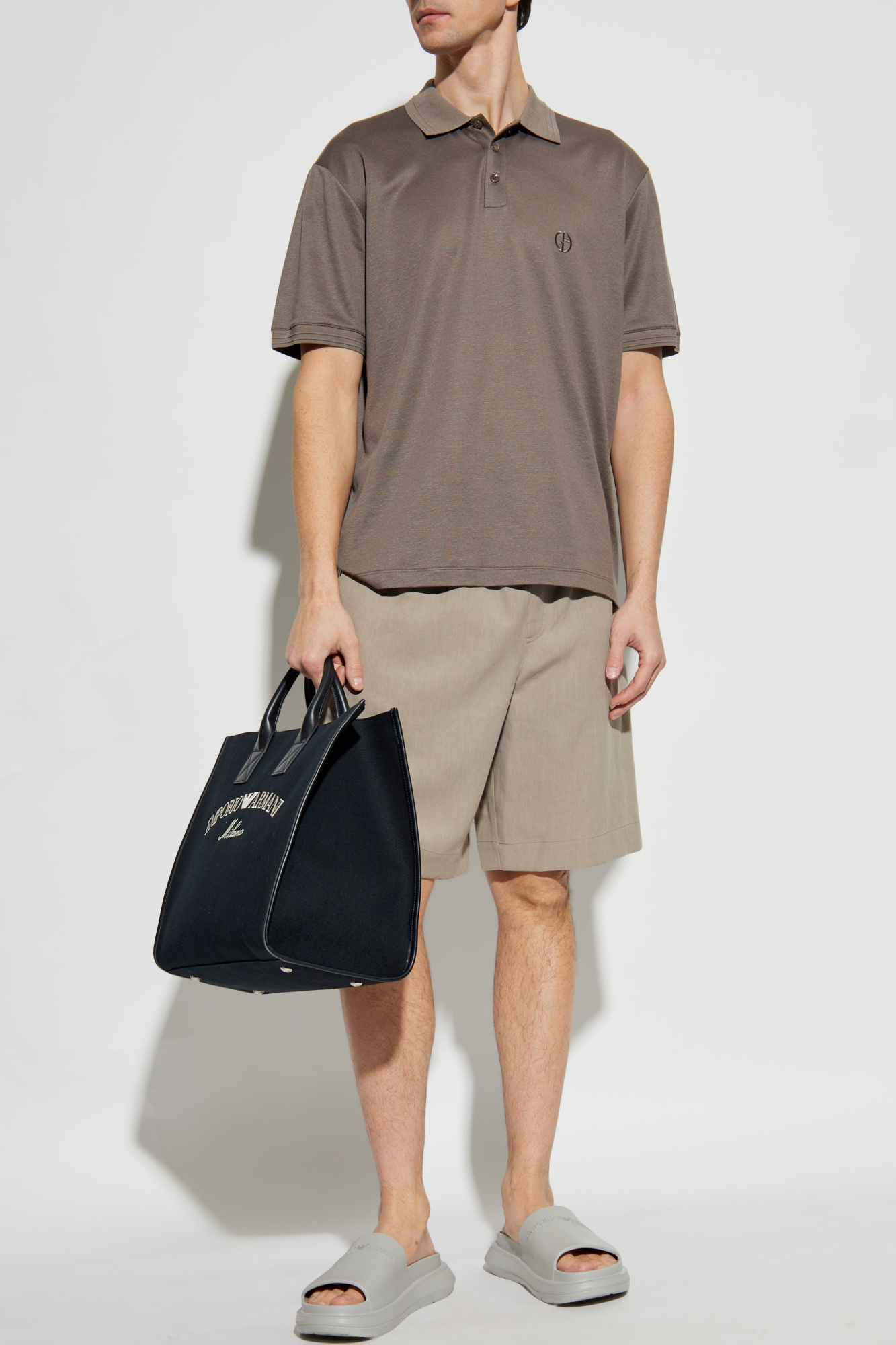 ハーフ・ショートパンツ EMPORIO ARMANI BROWN MODAL BLEND BERMUDA SHORTS BEADED DRAWSTRING BERMUDA SHORTS - Brown / Taupe | ZARA Georgia